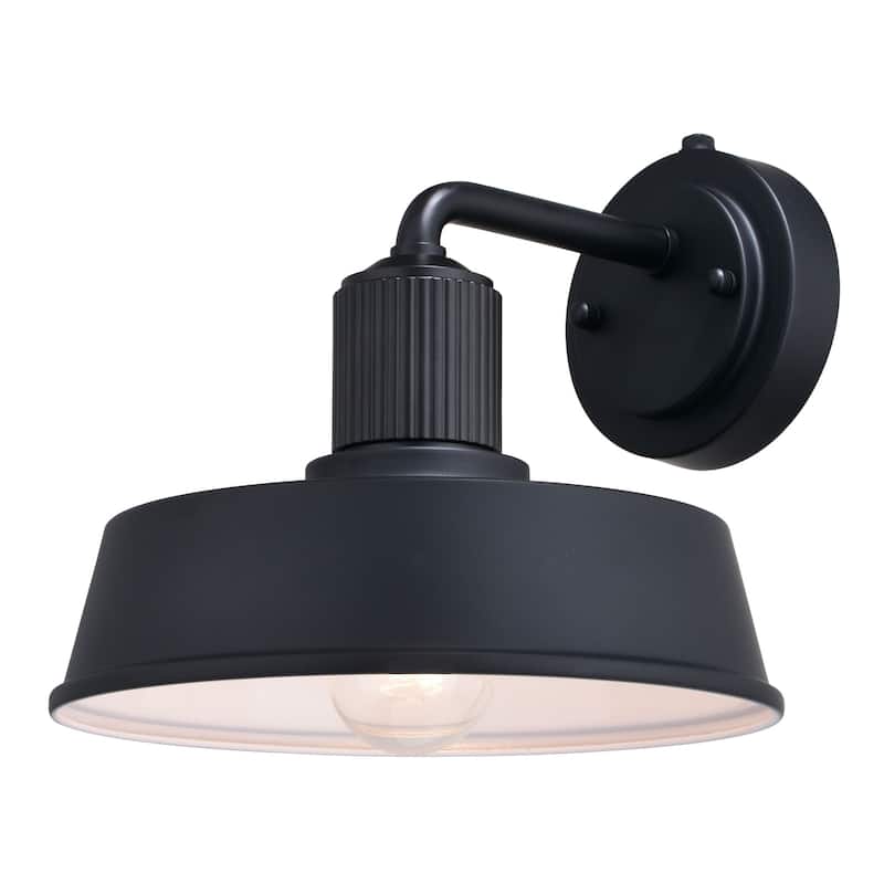 Vaxcel Lighting T0750 Hammond 9" Tall Outdoor Wall Sconce - Matte Black / White