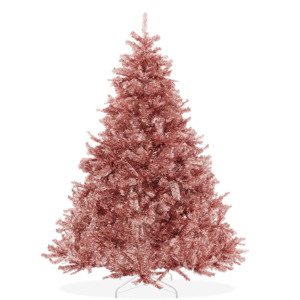 6ft Rose Gold Artificial Holiday Christmas Tree with Metal Stand - Rose Gold - 6 ft