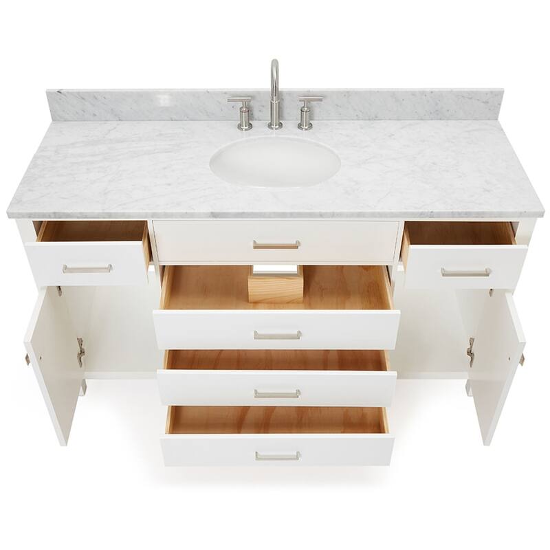 Ariel H061SCW2OVO Bristol 61" Free Standing Single Oval Basin Vanity
