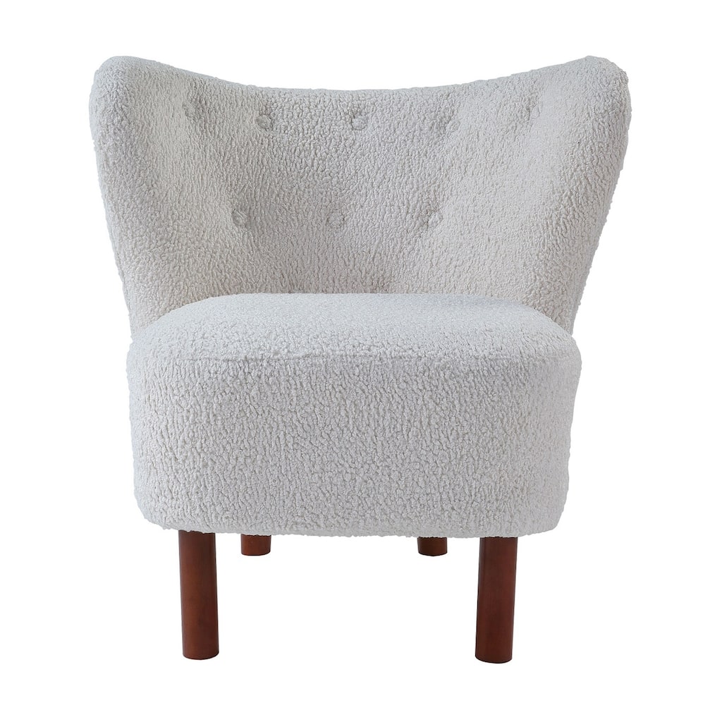 Upholstered Accent Chair in White