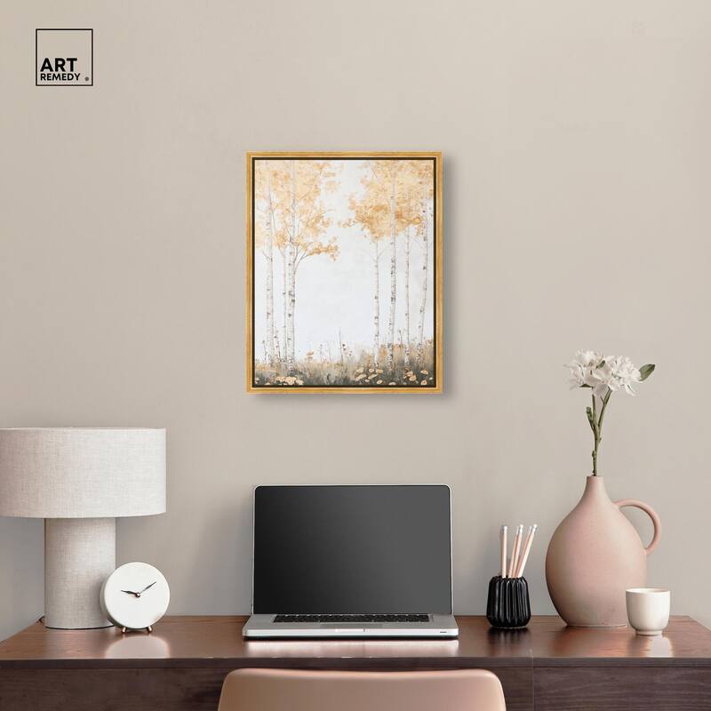 Pale Birch Reverie Canvas by Art Remedy