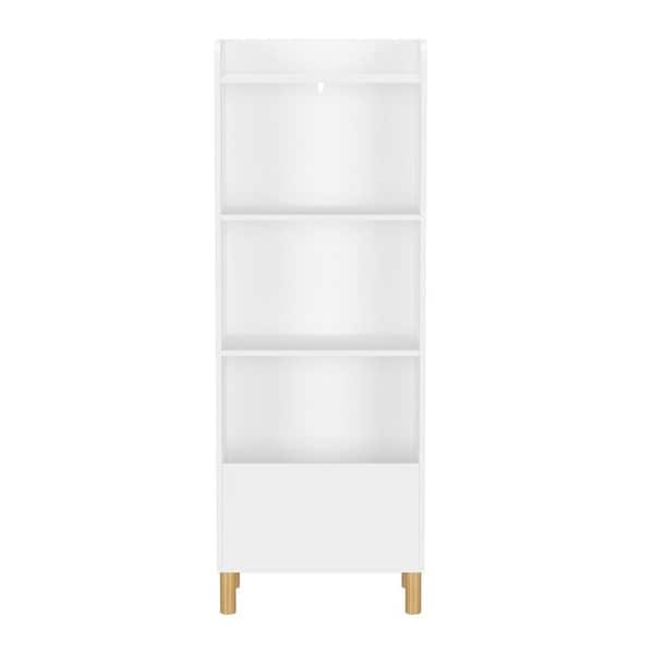 slide 2 of 8, Kids 4-Tier Bookcase,Storage Cabinet Organizer for Children's Room White