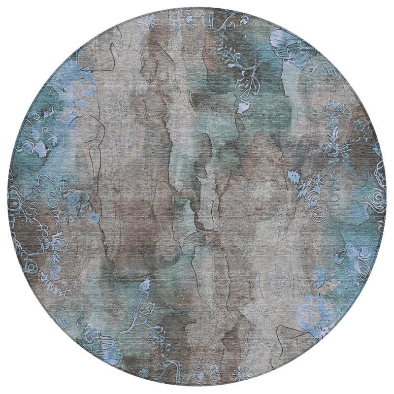 HomeRoots Floral Transitional Rectangle Outdoor Rug