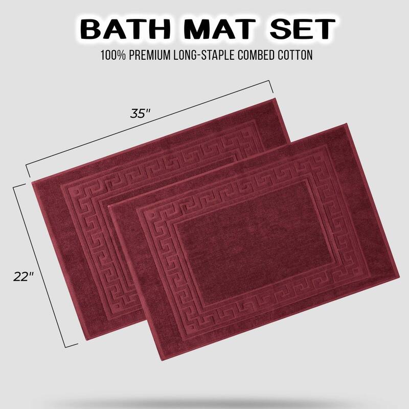 Superior Plush & Absorbent 900 GSM Cotton Bath Mat - (Set of 2)