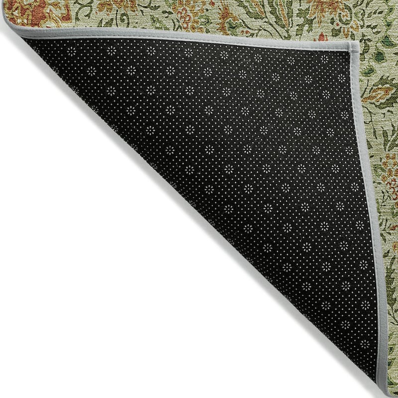 Machine Washable Indoor/ Outdoor Chantille Casual Floral Rug