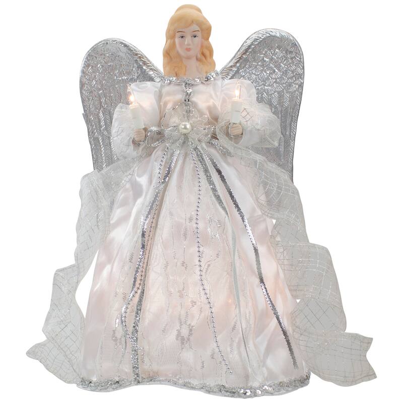 12" Lighted Angel with Wings Christmas Tree Topper - Clear Lights