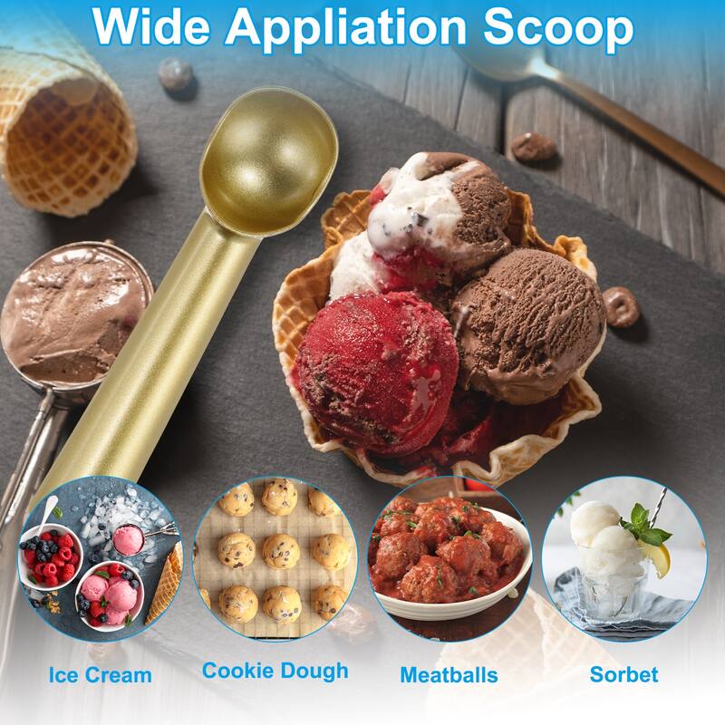 7 Inches Ice Cream Scoop, Aluminum Alloy Nonstick Cookie Scoop