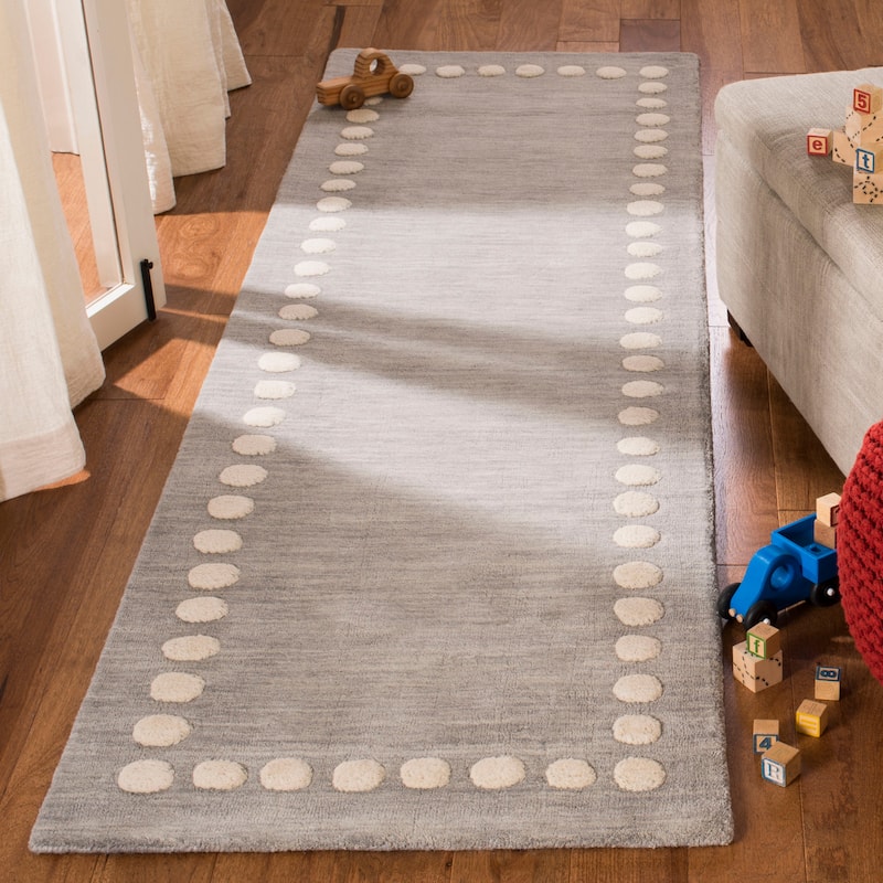 SAFAVIEH Handmade Kids Armanda Wool Rug - Grey - 2'6" x  8' - Runner