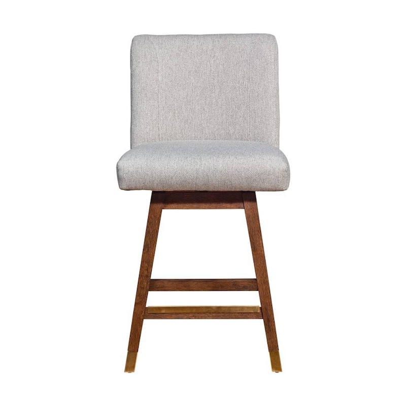 Full Back Swivel Counter Height Bar Stool with Armrest and Foam Cushion Seat Wood Frame for Kitchen