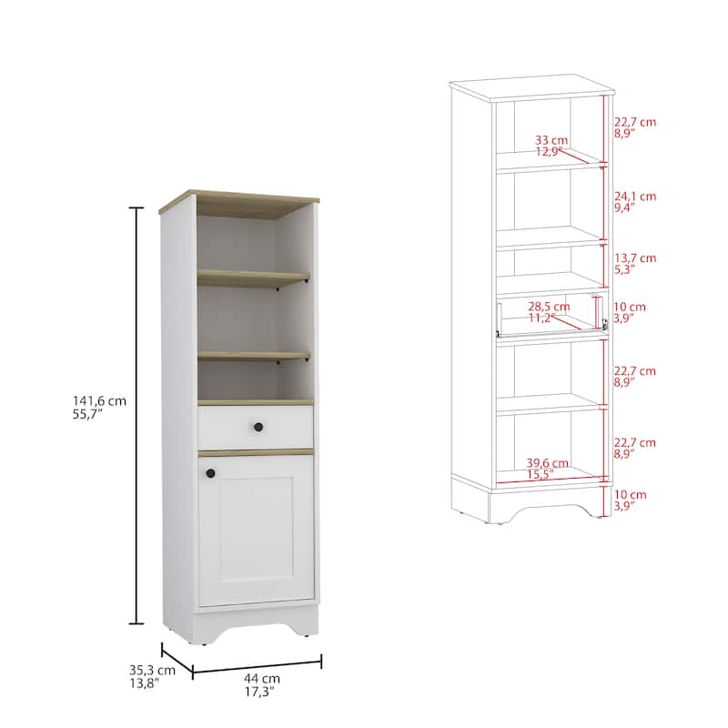 Bathroom Floor Cabinet,Two Interior Shelves,Two Open Shelves,for Bathroom,Kitchen,Living Room