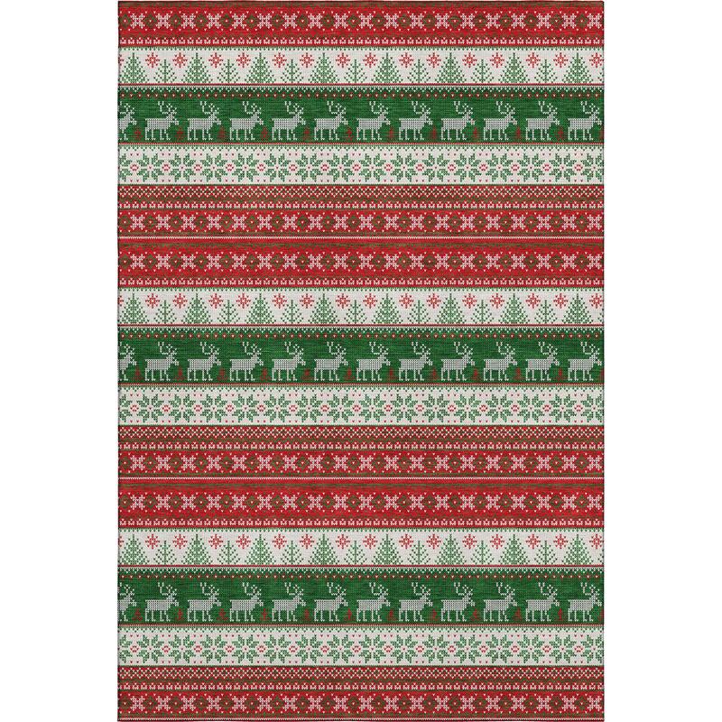 Premium Washable Super Soft Chritmas Stripes Mayfield Rug