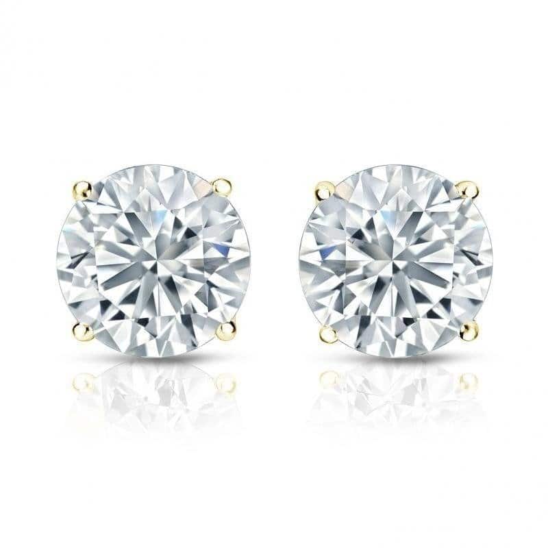 Auriya 1 1/4ctw Round Diamond Stud Earrings 18kt Gold Certified