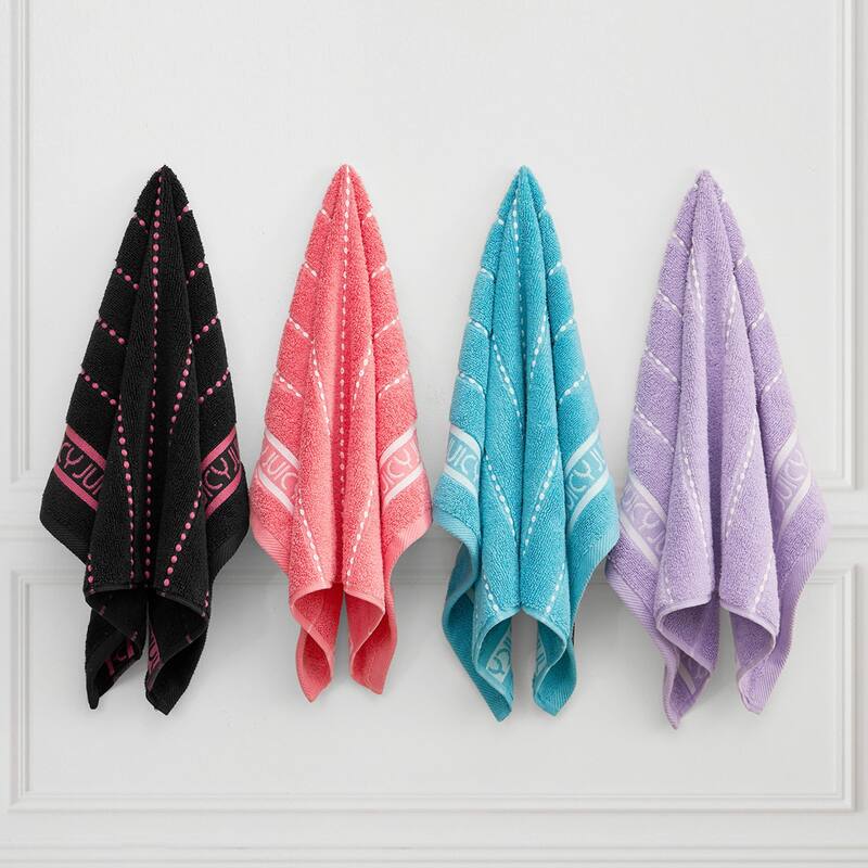 Juicy Couture Cotton Stripe 6 Piece Bath Towel Set 2 Bath towels 2 Hand towels 2 Washcloths - 28"x54"/16"x26"/12"x12"