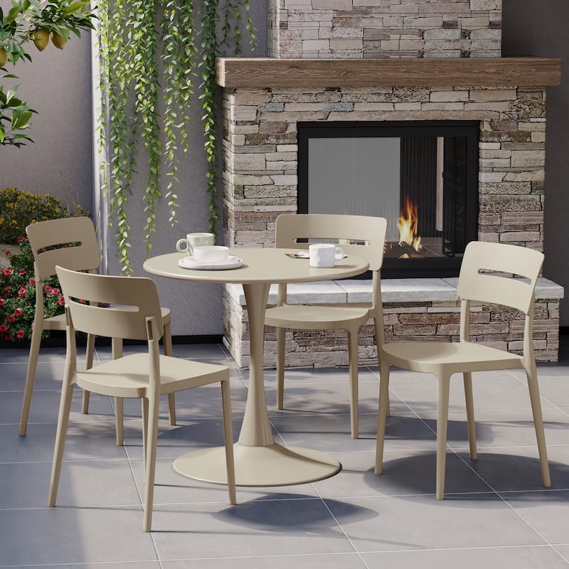 Frond and Form Outdoor Stacking Dining Side Chair (Set of 4)