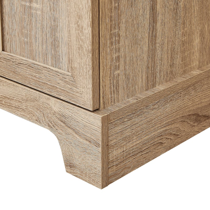 23 in. W x 71 in. H MDF Bathroom Storage Cabinet with Two Doors and Adjustable Shelves - 23" x 71" in.