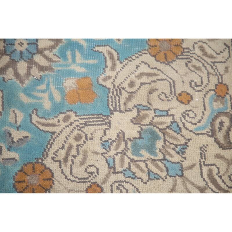 Hand Knotted Oriental 100% Wool Carpet Traditional Medallion Greys & Charcoal Tabriz Area Rug - 12' 8'' X 9' 6''