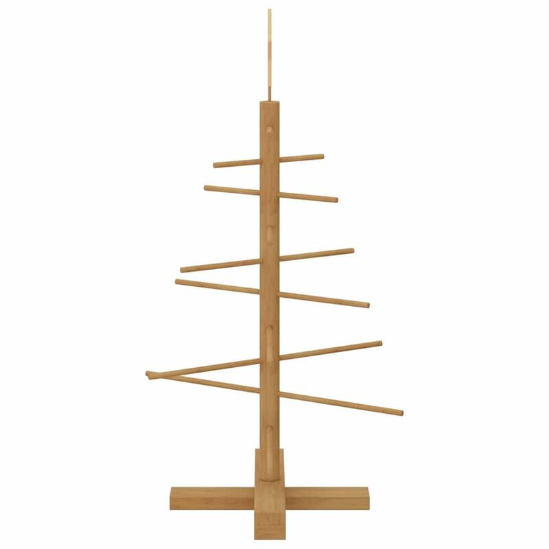 vidaXL Wooden Christmas Tree with Stand Brown bamboo