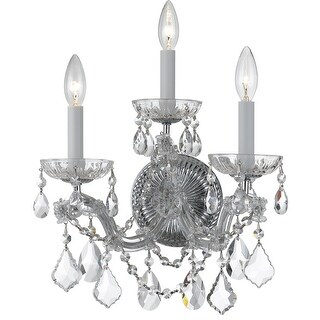 Maria Theresa 3 Light Clear Crystal Chrome Sconce - 14'' W x 14'' H x 10'' D