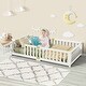 preview thumbnail 1 of 7, Toddler Floor Bed, Montessori Floor Bed with Rails and Lockable Door White - Twin