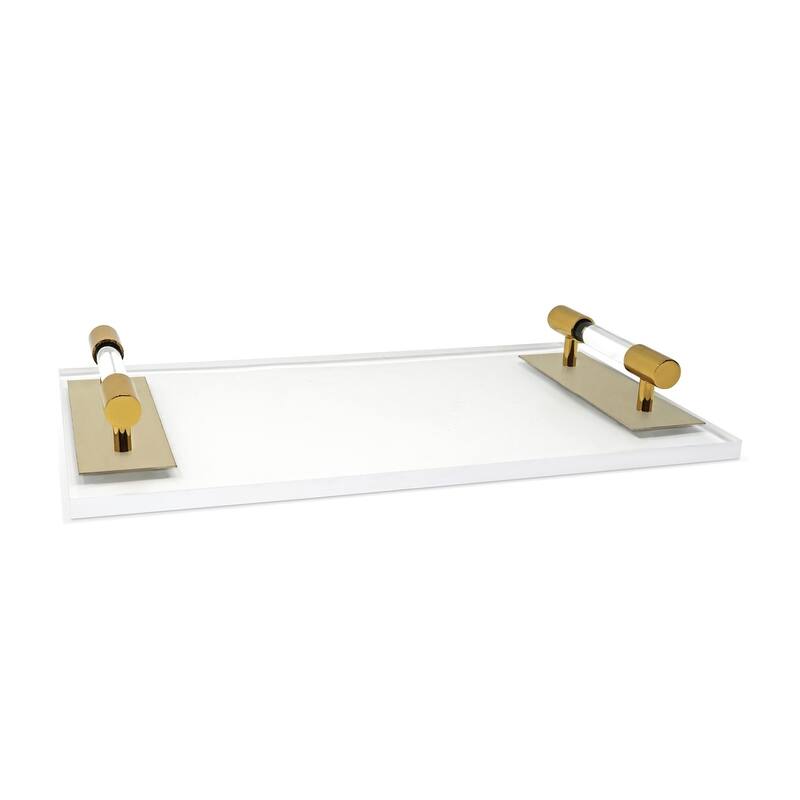 Acrylic Tray with Gold Handles