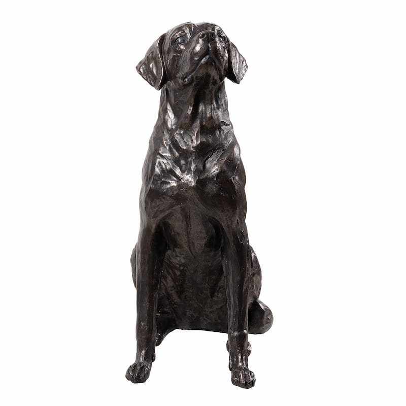 Sitting Labrador Dog Statue - 19" - Bronze
