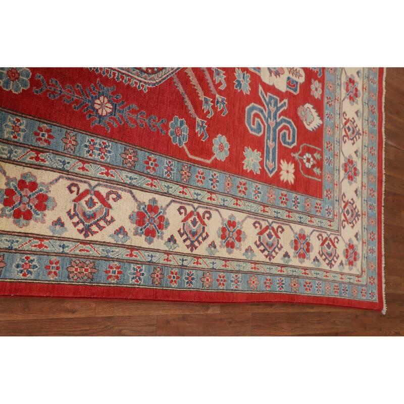Red Kazak Oriental Area Rug Hand-Knotted Wool Carpet - 6'6" x 9'9"