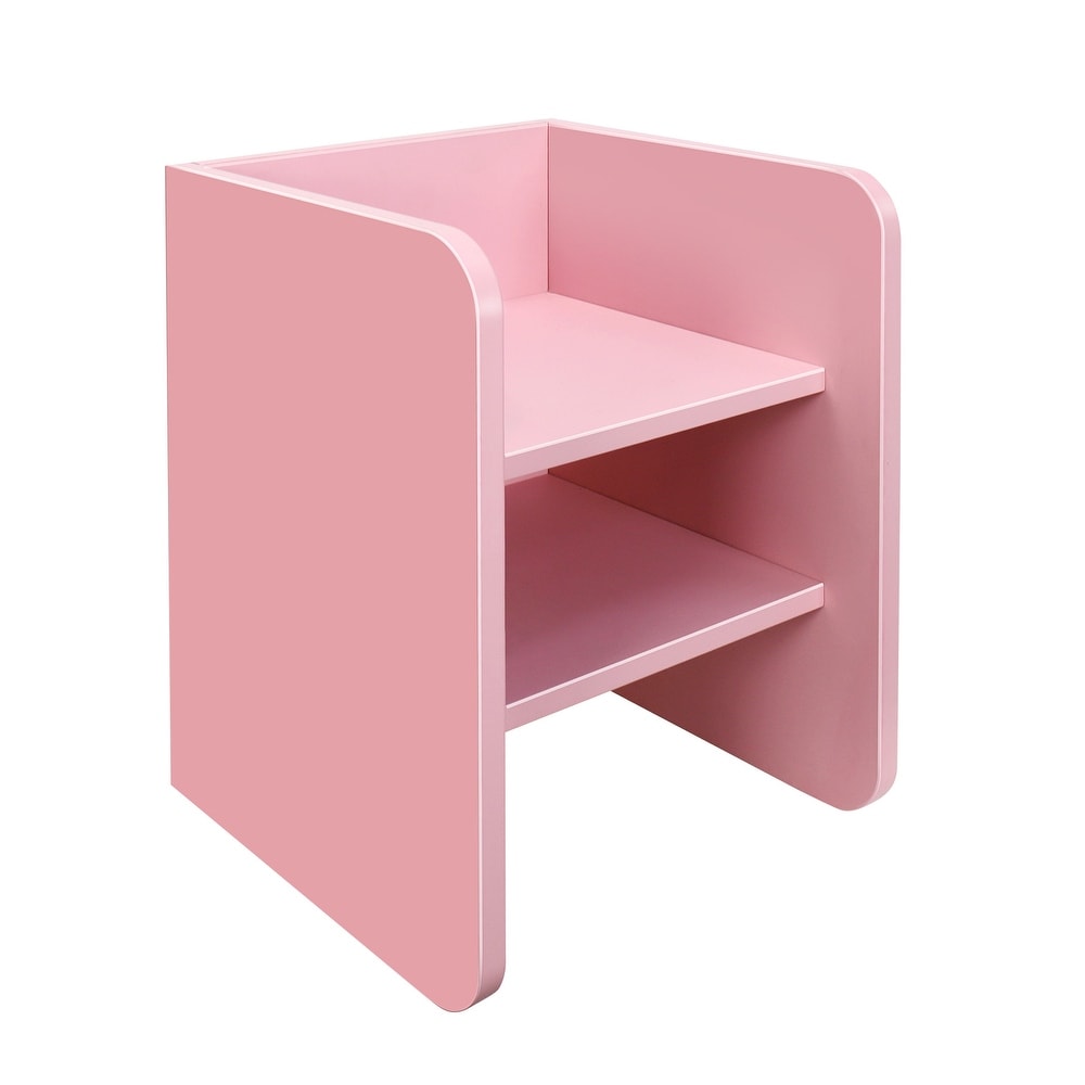 2pcs/set Pink Square Storage Shelf, Modern Pink Iron Bathroom Shelves  Without Drilling