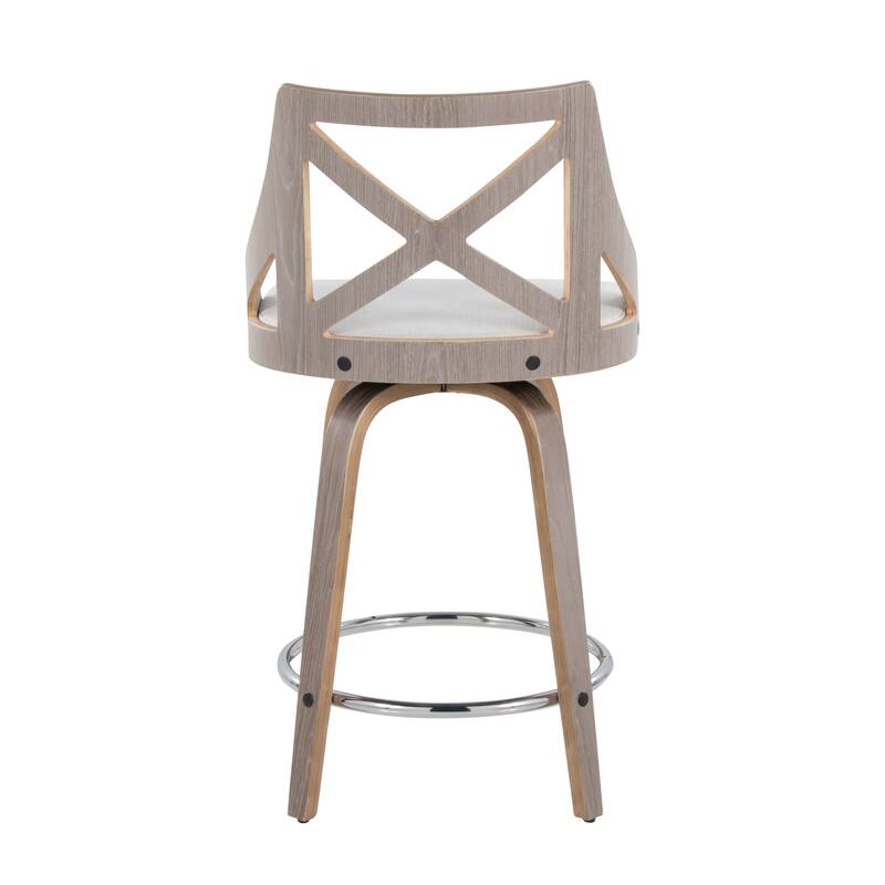 The Gray Barn Charlotte 24" Fixed-Height Counter Stool with Bent Wood Legs (Set of 2)