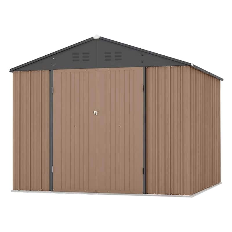 Outdoor Storage Shed, Garbage Can, Steel Utility with Lockable Door Design for Tool,Garden,Bike