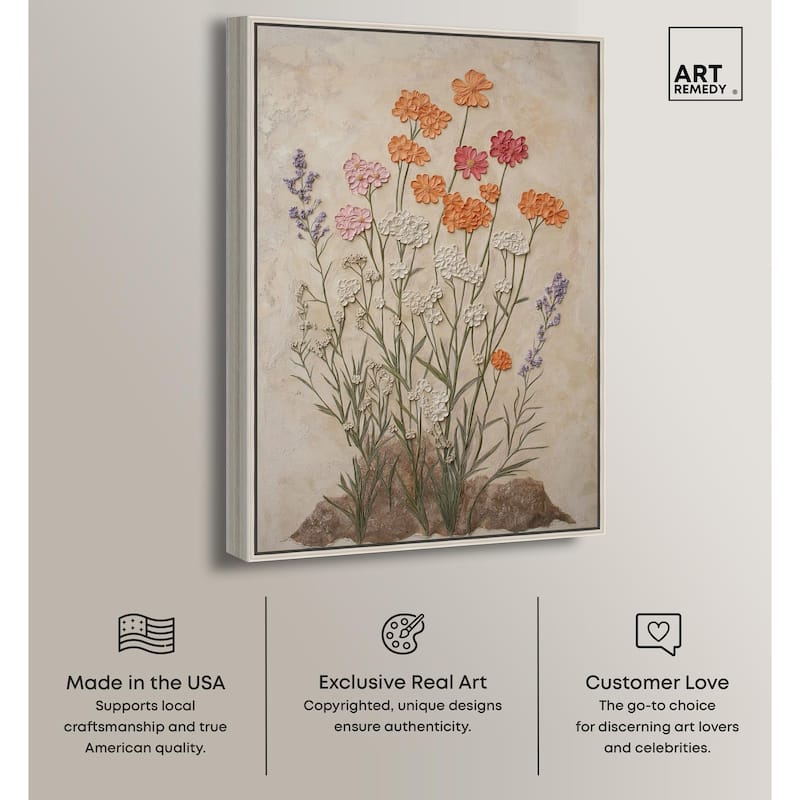 Sculpted Flora Frieze II Canvas by Art Remedy