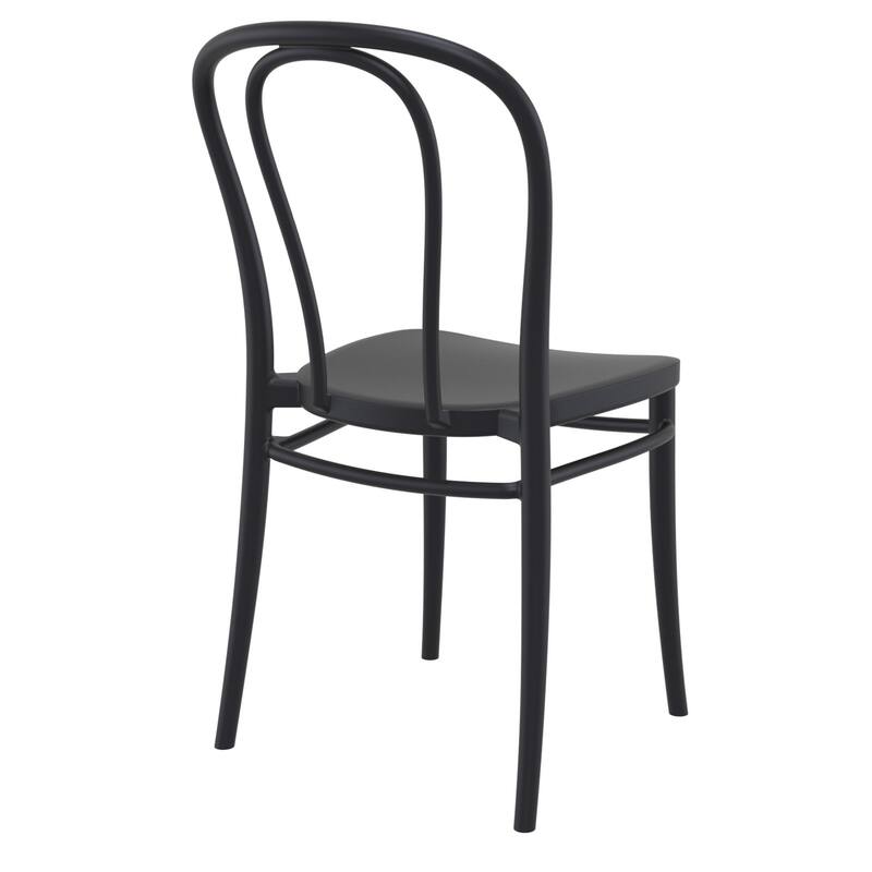 33.5" Black Stackable Patio Armless Dining Chair