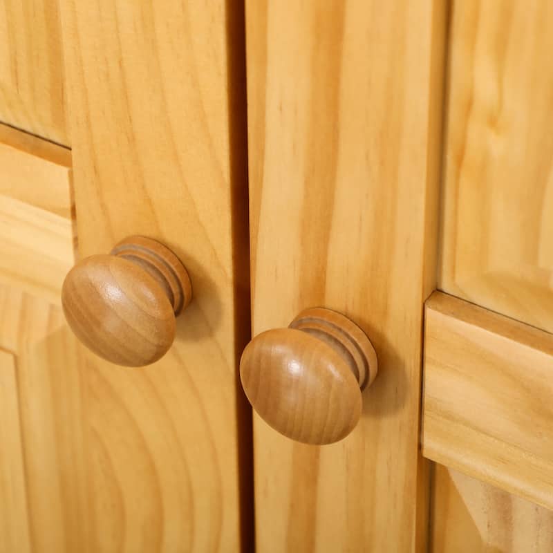 HOMCOM 67" Pinewood Kitchen Pantry Storage Cabinet