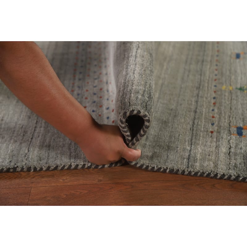 Tribal Gabbeh Oriental Area Rug Hand-Knotted Wool Carpet - 6'6"x 9'9"