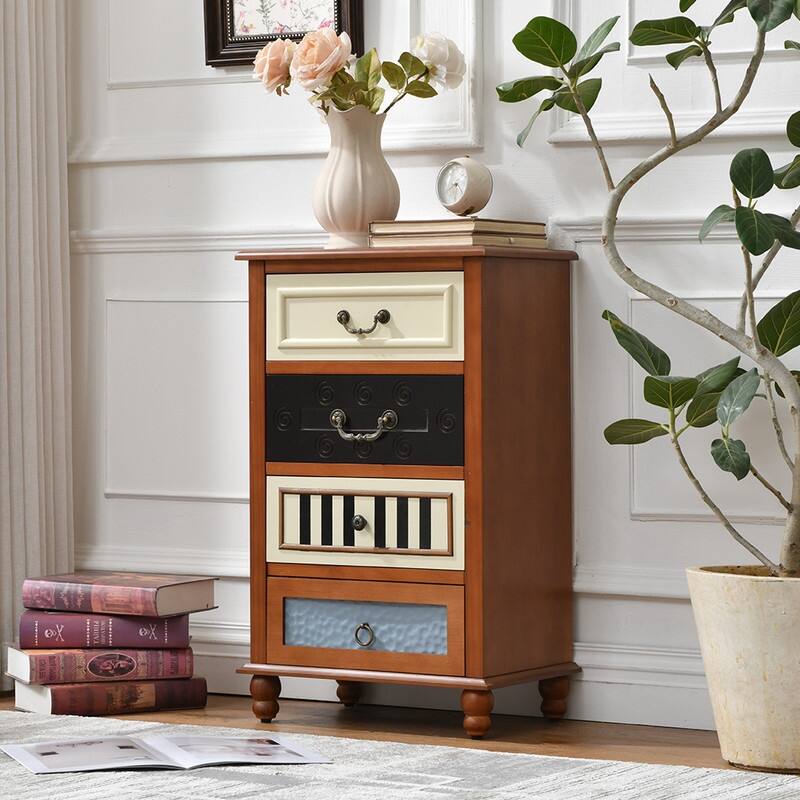 4-Drawer Hand-Carved Accent Chest