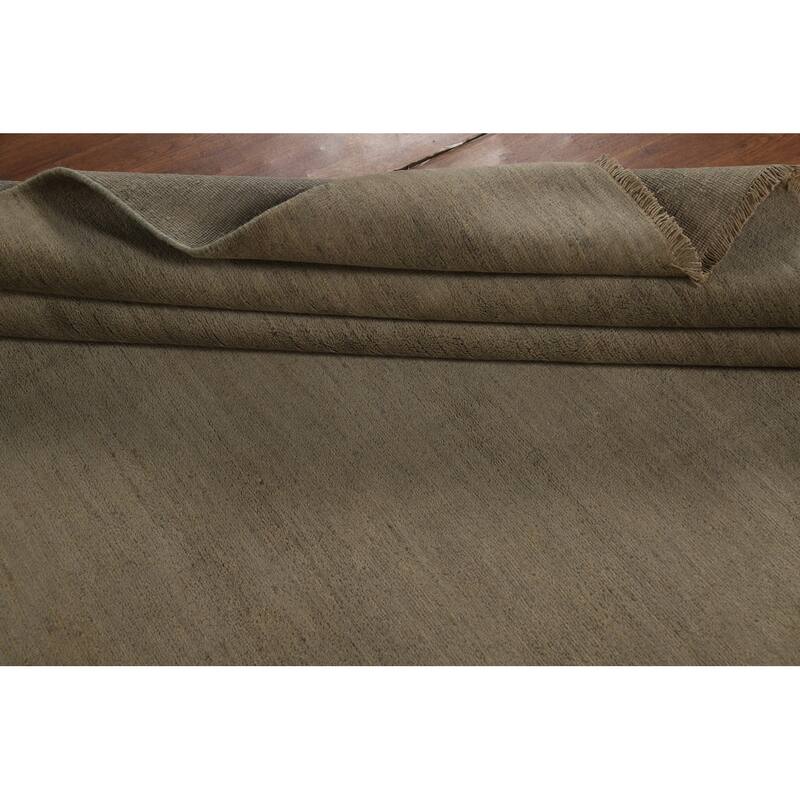 Beige & Gray Gabbeh Modern Area Rug Hand-Knotted Wool Carpet - 6'6" x 9'7"