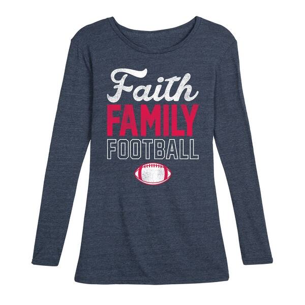 Shop Faith Family Football Women S Long Sleeve Tee Overstock