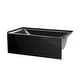 preview thumbnail 58 of 145, Fine Fixtures Acrylic-Fiberglass Soaking Bathtub, White. Alcove/Apron Front 48x32 - Right Hand - Black