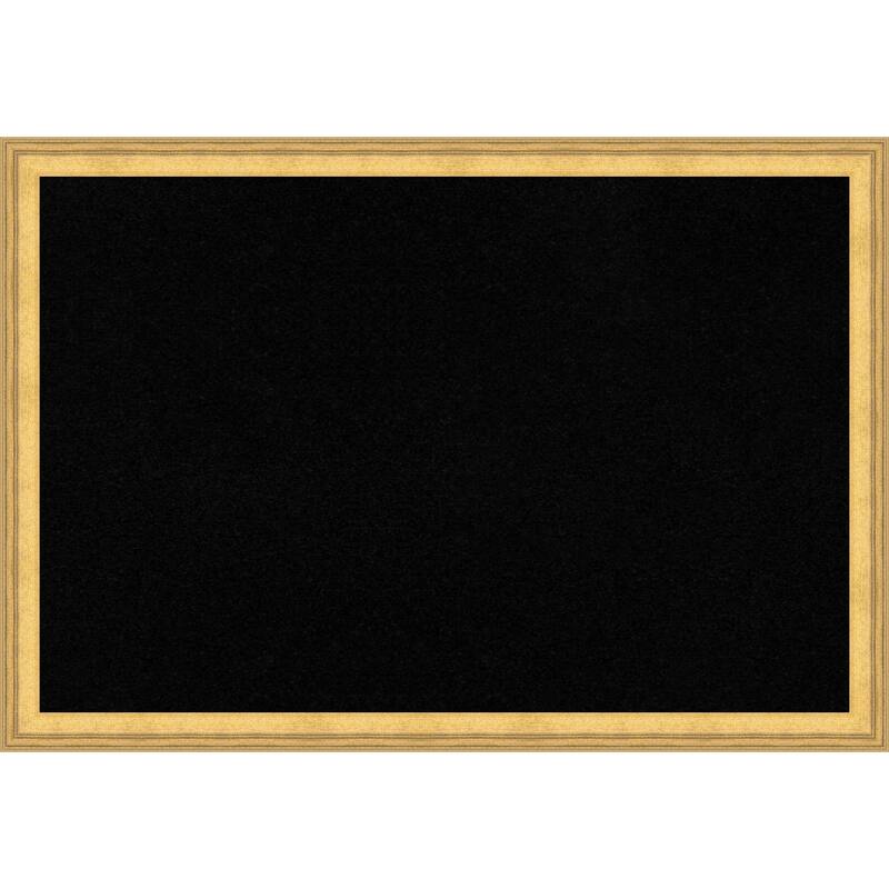 Owen Gold Wood Framed Cork Board - Bulletin Board, Organization Board, Pin Board