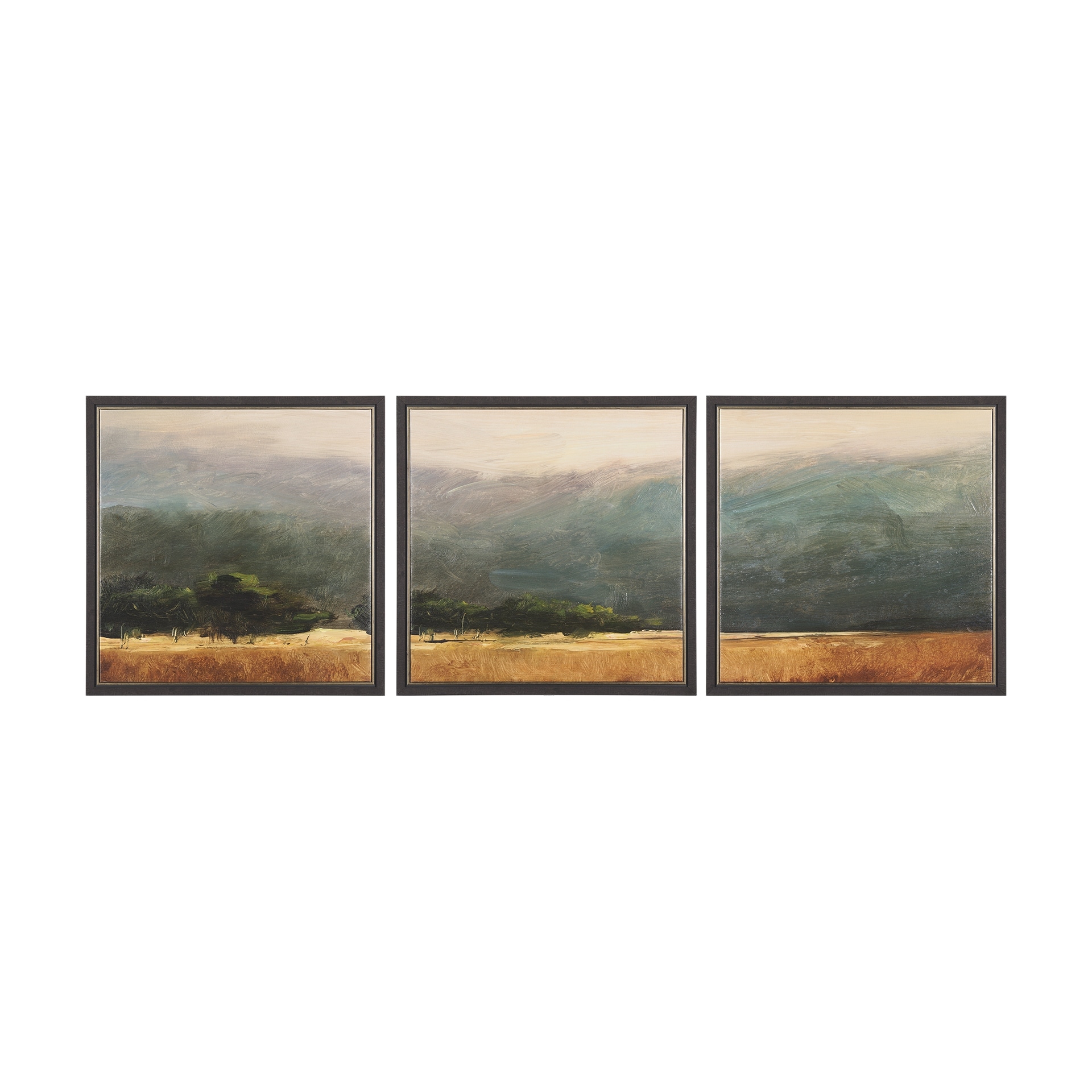 Mercana Haze Landscape (Set of 3) (30 x 30) Framed Canvas Art Print