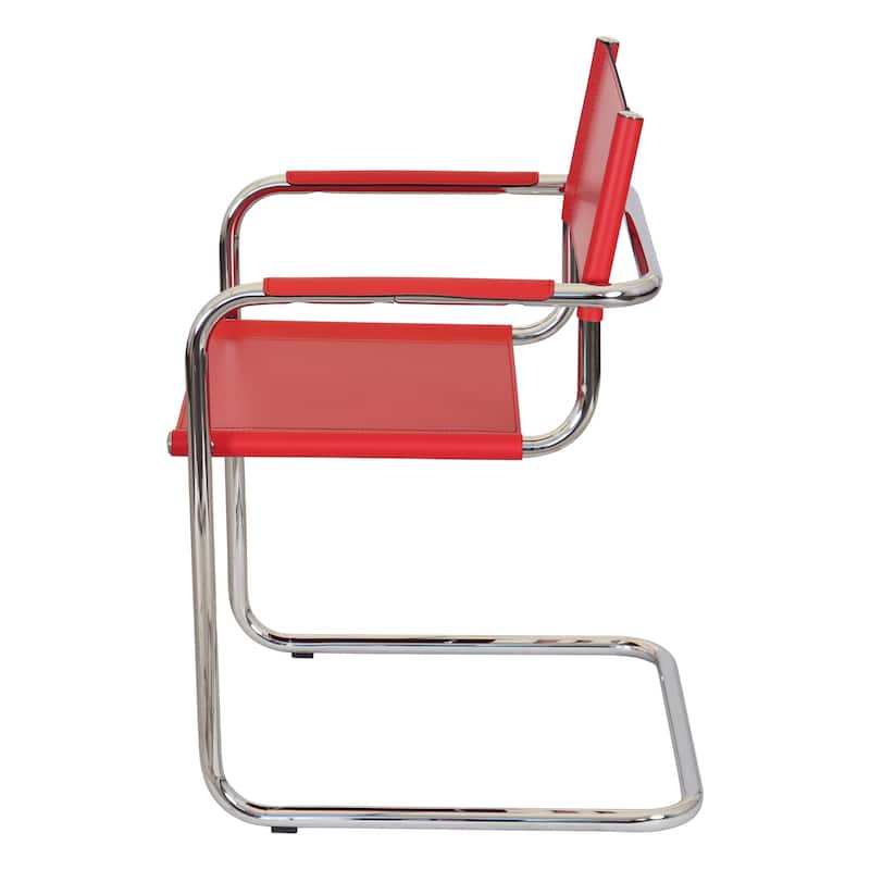 Breuer Chair Company Mart Stam Cantilever Armchair Arm Chair w/ Chrome Frame (Various Bonded Leather Colors)