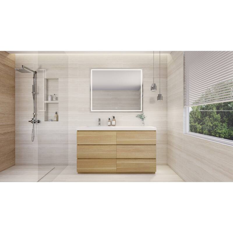 Aron 60'' Freestanding Vanity with Left Single Sink
