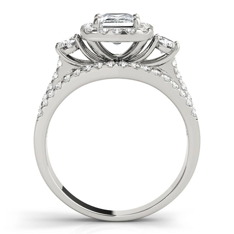 Auriya 14k White Gold Lab Grown Princess Diamond Halo Engagement Ring 0.50 to 5.00 ct. tw. (F-G VS)