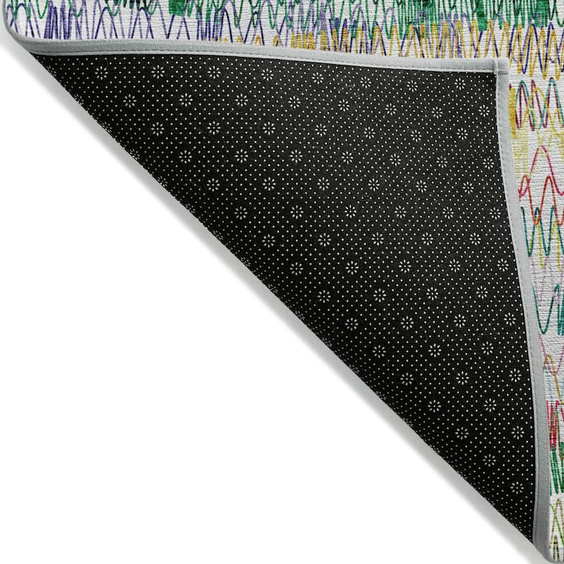 Machine Washable Indoor/ Outdoor Chantille Abstract Zig Zag Rug