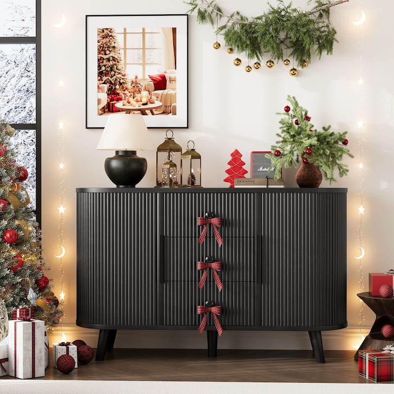 Meyreso Fluted Sideboard Buffet Cabinet with Storage