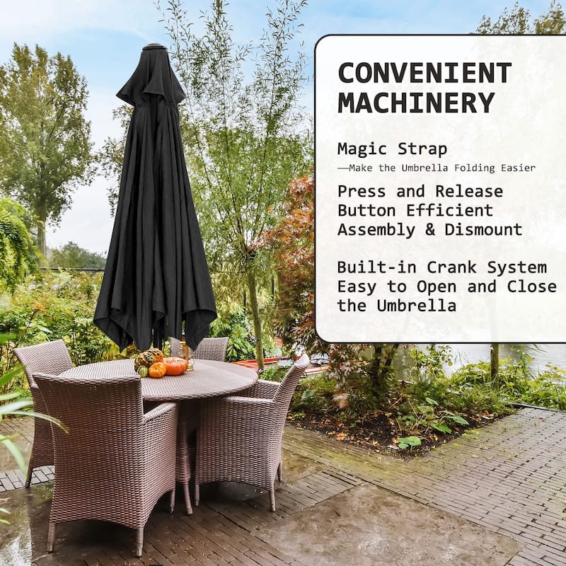 Ainfox 7.5ft Patio Umbrella with Base Outdoor Umbrella
