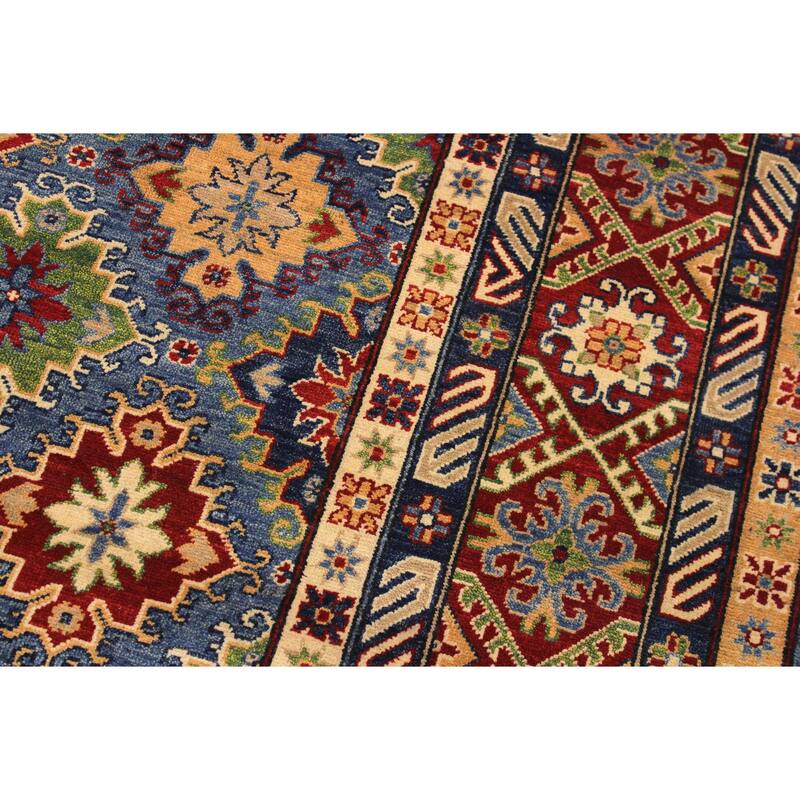 Southwestern Kazak Francisco Light Blue/Red Wool Rug - 10'1'' x 13'10''