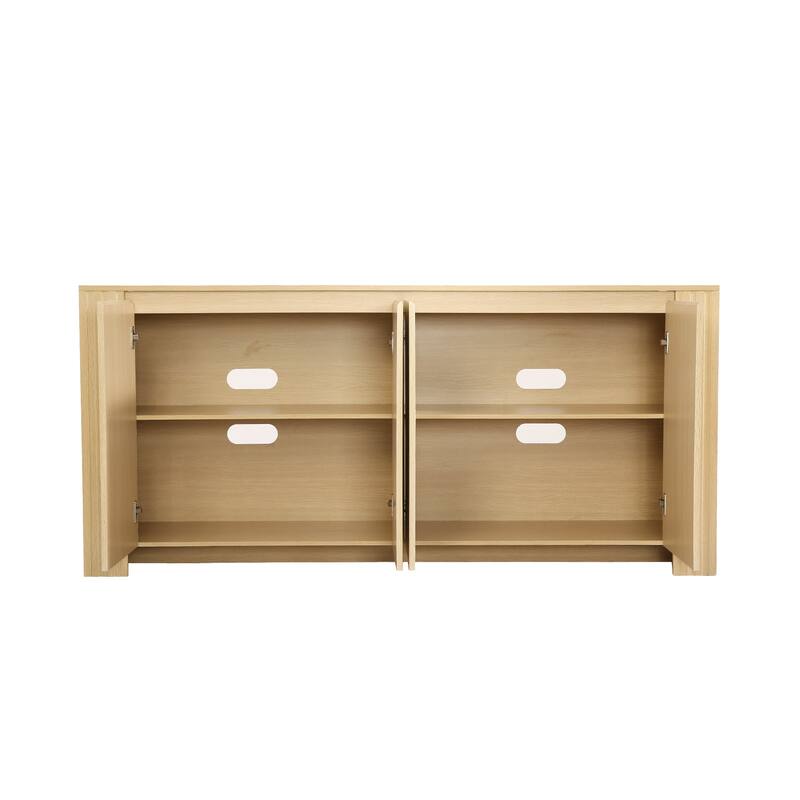 Symmetrical Flush Four-door Wood Sideboard Cabinet