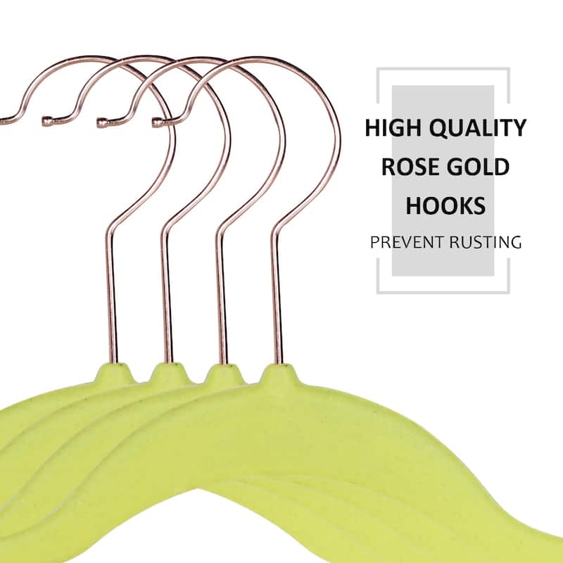 Javlergo 50/100 Pack Velvet Hangers, Heavy Duty Non Slip & Space-Saving Cloth Hangers with 6 Finger Clips & Tie Rack