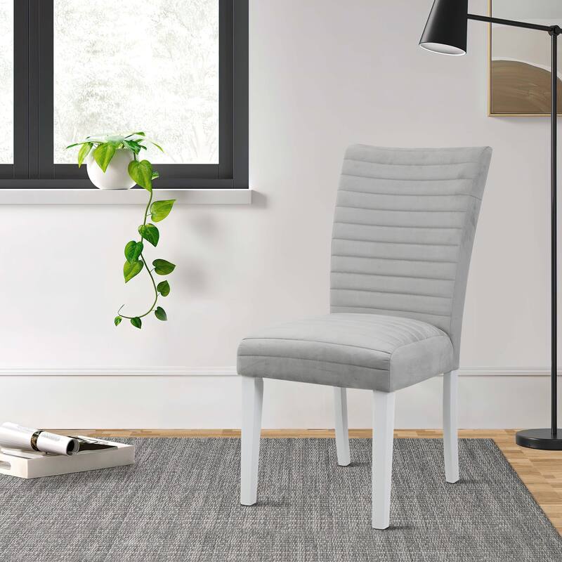 22 Inch Wood Dining Chair, Metal Scroll Accent, Set of 2, Rustic Brown