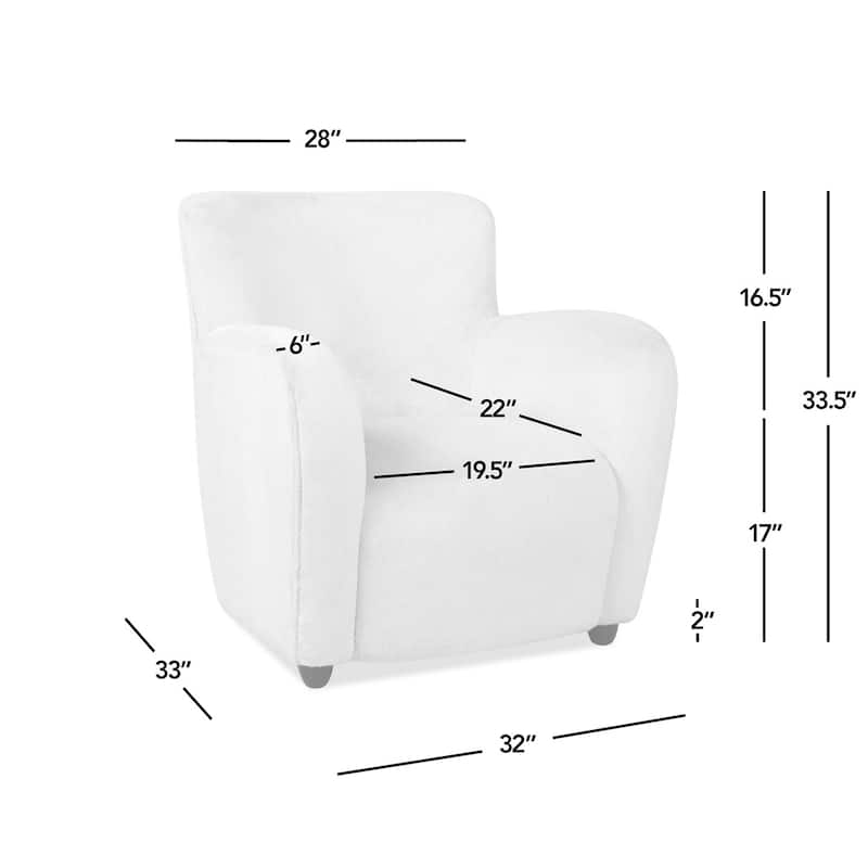 Wolffe 32" Transitional Faux Fur Upholstered Curved Arm Accent Chair